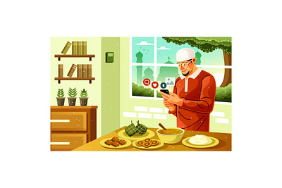 Celebrating Eid with Delicious Food Illustration eid