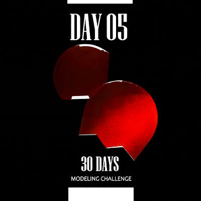 30 days modeling challenge - day 5 3d animatedgif b3d blender glass model modeling motion graphics red shape