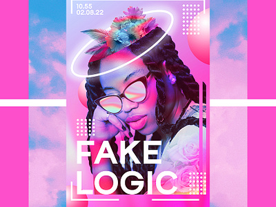 Fake Logic aesthetic art artwork colorful design graphic design illustration minimalist neon peaceful photoshop pink popular poster streetwear trend trending vaporwave vector vector art