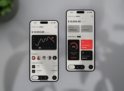 Banking Mobile App | Fintech | eBanking app banking clean coin credit card design finance fintech app minimalist mobile mobile app money transfer transaction transfer user interface wallet