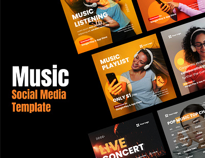 Music Social Media Template aesthetic display feed instagram instagram modern music social media post