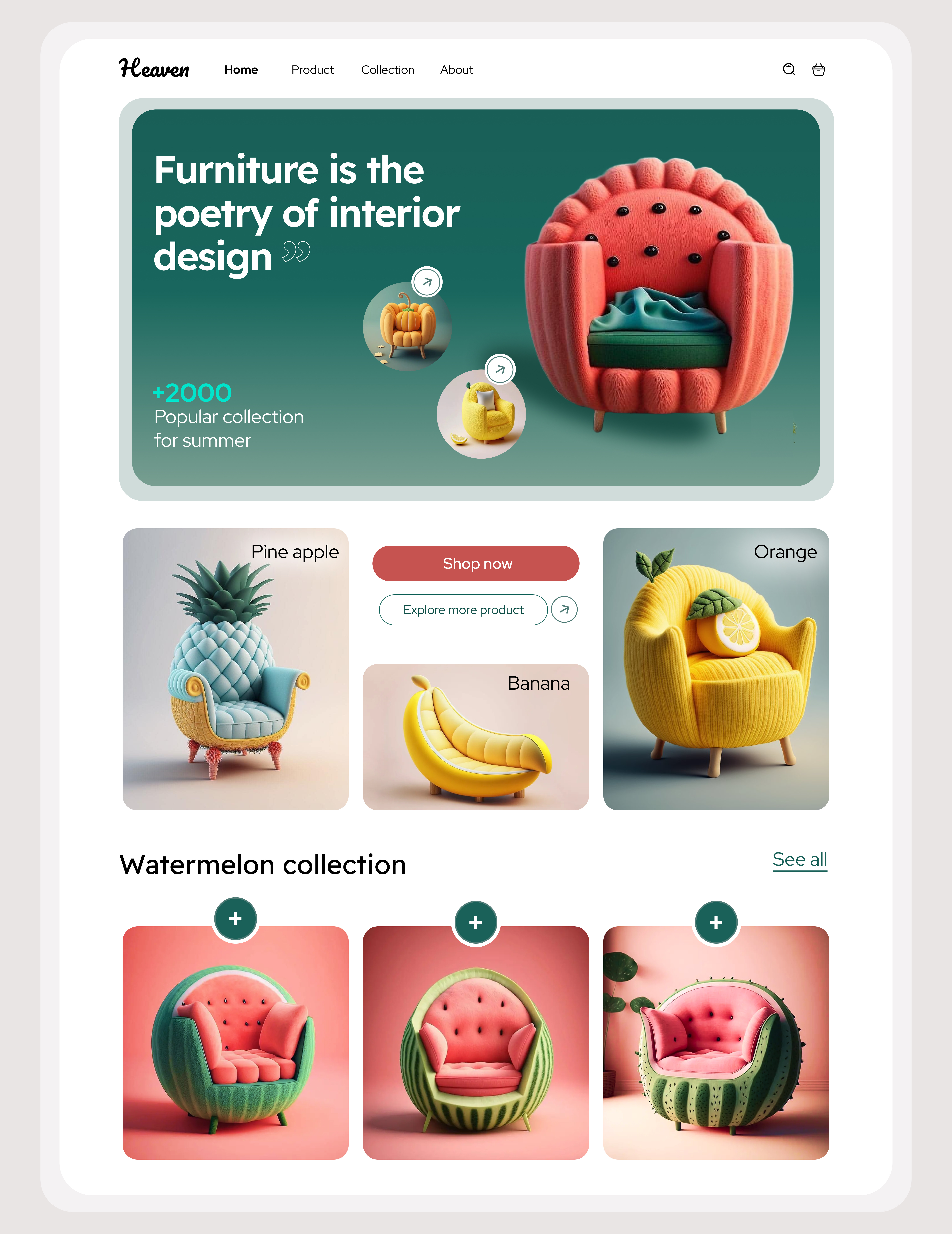 world of fruit chair (Heaven) 3d 3d image animation branding creative design design furniture graphic design logo logo design minimal motion graphics product design typography ui ui ux ux web web design website design