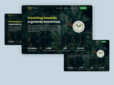 Haven green - An NGO Forestation Hero Section branding design forest graphic design ngo typography ui ux