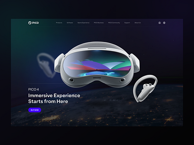 VR headset website design graphic design ui uiux ux design
