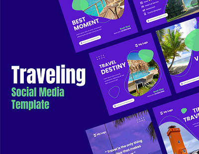 Traveling Social Media Template creative display instagram post nature quality time social media travel