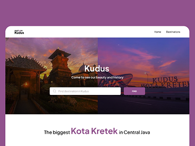 Explore Kudus - Tourist Website landingpage tourist travel travelling ui ux ux design webdesign