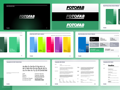 Fotofab Brand Guide brand guide branding color palette design font pairing graphic design headings helvetica identity industrial branding style guide typography visual identity