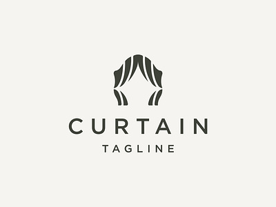 Curtain Logo branding creative curtain design graphic design illustration logo typography vector