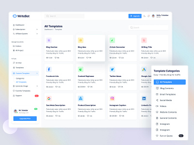 WriteBot- Ai dashboard design ai ai dashboard ai models art ai art ui art ui dashboard concept art copy ai dashboard template dashboard ui generate ui image generation openai user interface