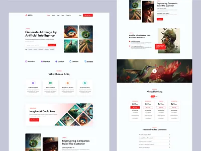 ARTIQ - AI Content, Image & Audio Generator Web Design ai ai art ai art generator ai bots ai chatgpt ai generator artificial intelligence business chatbot clean content writer copywriting creative deep learning design logo text to image generator ui ux voice generator