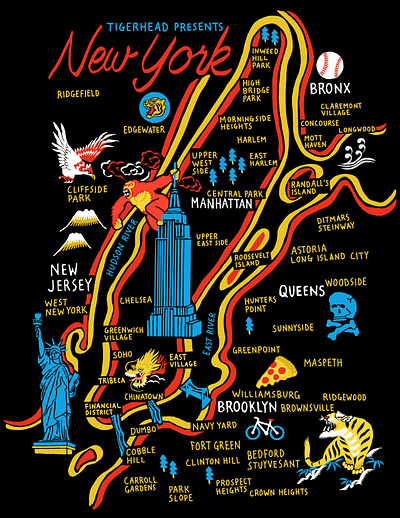 TIGERHEAD New York Souvenir Graphic graphic design illustration