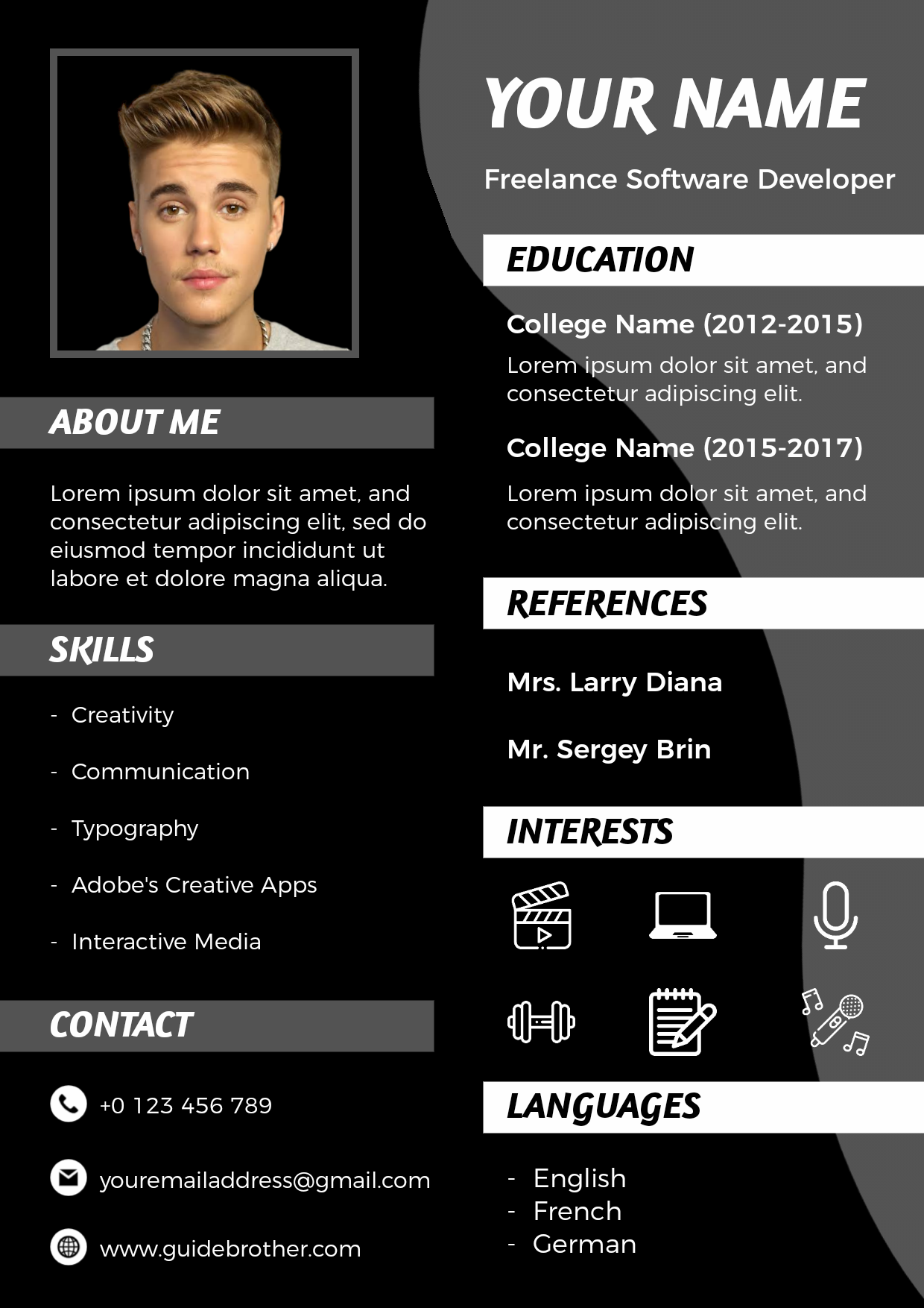 2023 Best Professional Cv Templates For Free Download By Rony Pages On   Original C690569e5b2e26698a76a4717a049d8e 