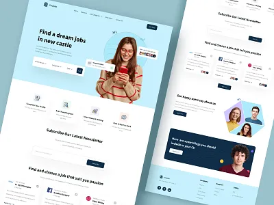 Job Find Website 🔥 branding employee employment find job find work graphic design hiring homepage hr job listing job search platform job seeker job servic jobsite landing page portal job professional uiux webdesign website