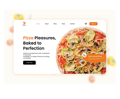 Pizza Shop Landing page graphic design