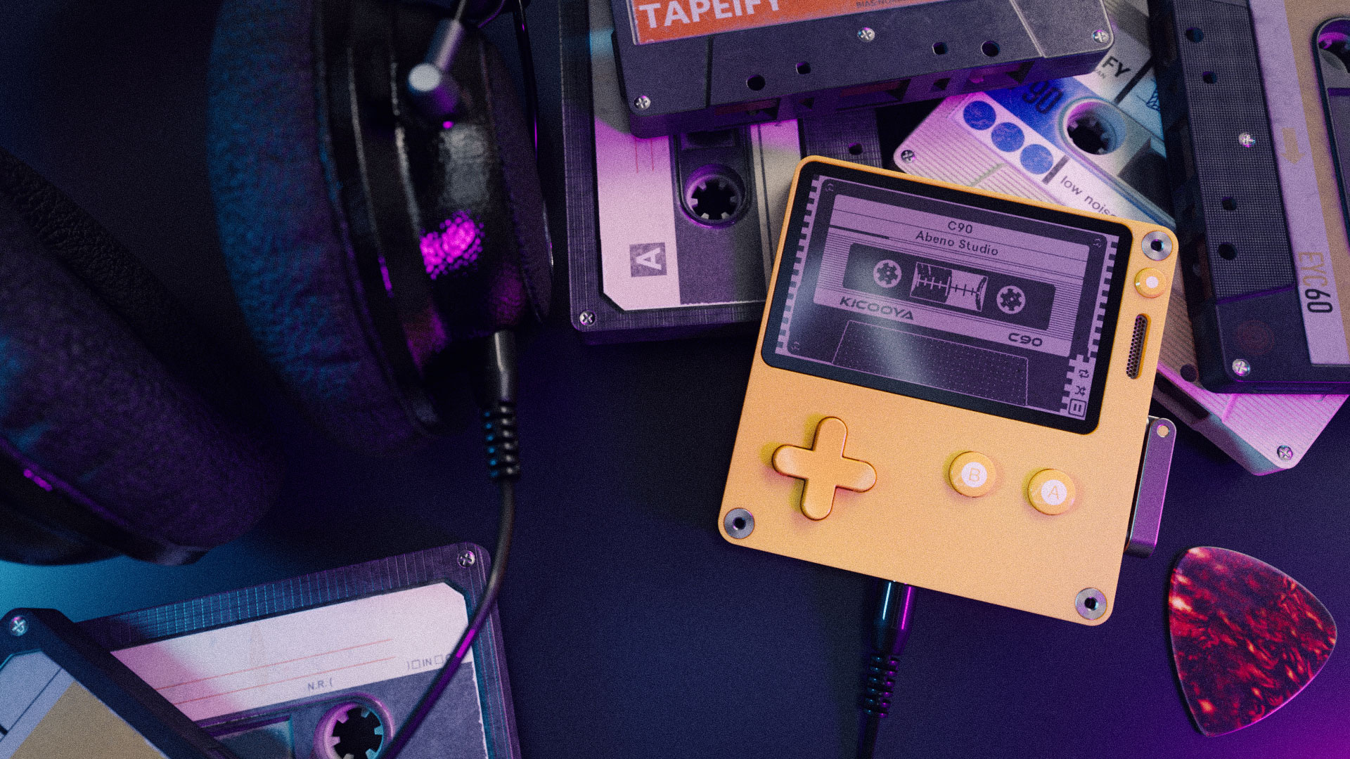 KICOOYA MP3 Player for Playdate 1 bit 3d animation app branding design font graphic design icon logo mp3 music playdate ui