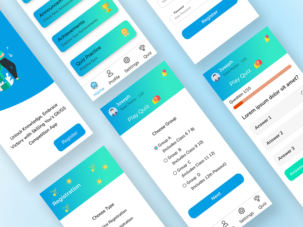 Browse thousands of Quiz App UI images for design inspiration | Dribbble