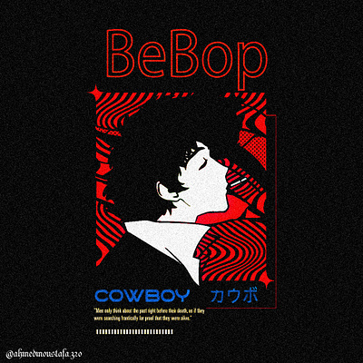 Cowboy BeBop Poster design anime china design frame graphic design illustration japan poster red typography vector