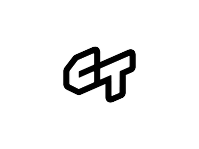 CT Monogram for Tech, IT Company (Unused for Sale) black and white bold brand identity branding connection development dynamic fast for sale unused buy handling systems it letter c t logo mark symbol icon mihai dolganiuc design monochrome negative space plus software strong tech company