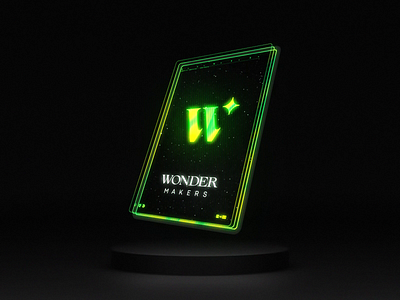 Wonder Makers rebrand animation brand branding design gradient graphic design logo neon nft card