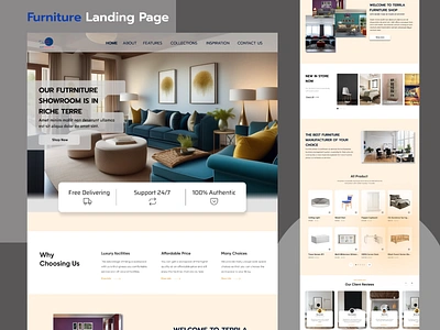 Unique - eCommerce Furniture Landing page chair classic ecommerce furniture furniture website home homedecor interior interior design livingroom marketplace online store shop shopify sofa store table web design websites woocommerce