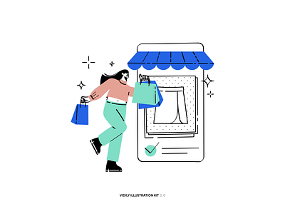 03 | Vidily Illustration Pack 2.0 basket design figma graphic design illustraion illustration illustrator kit logo market piqo shop shopping ui