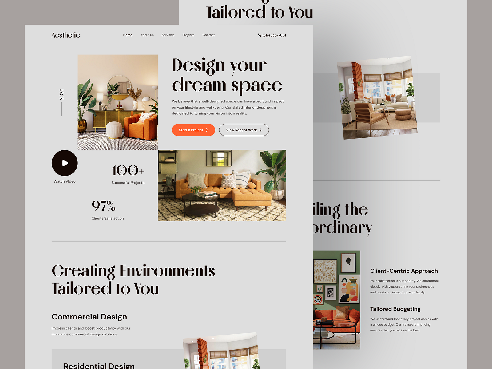 Interior Design Agency Landing Page - Aesthetic by Moskur Alam on Dribbble