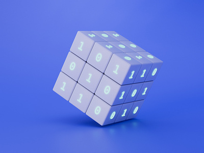 Binary code on cubes 3d algorithm binary code cube cubes logic