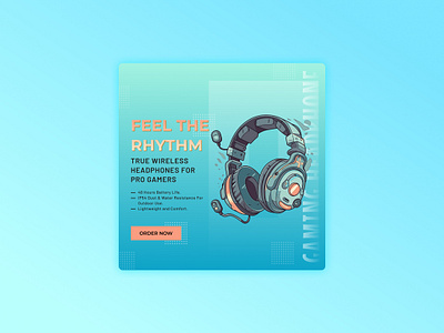 Headphone Social Media Post animation banner branding design graphic design headphone illustration logo motion graphics social media typography ui ux vector