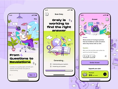 AI Homework Solver: Mobile App 🪄 ai animation artificialintelligence branding clean colorful designinspiration homework illustration neobrutalism orely qna questionandanswer robot ui uidesign userexperience userinterface ux uxdesign