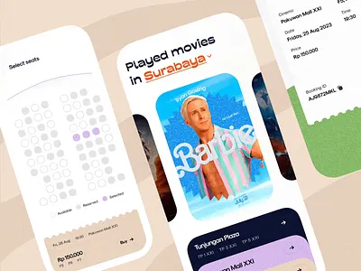 Light & Dark Mode - Movie Ticketing clean dark mode design light mode mobileapp movie app ticket ui user experience user interface ux