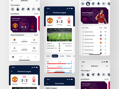 Balbalan - Live Score Football App clean football football app livescore match minimal mobile mobile app soccer soccer app sport sport app sports statistic ui