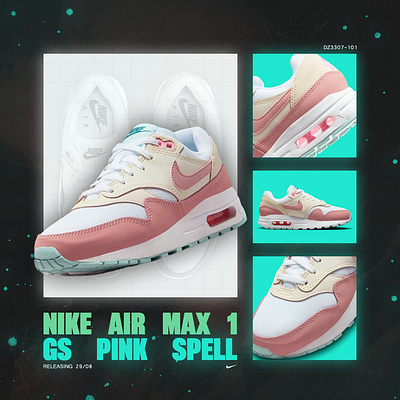 Nike Air Max 1 GS Pink Spell | DZ3307-101 air max air max 1 am1 graphic design nike shoes trainers typography