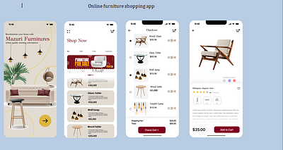 Furniture shopping app mobile design