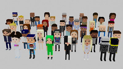 Voxel characters music artists 3d famous game art graphic design magicavoxel musician pixel art v voxel art