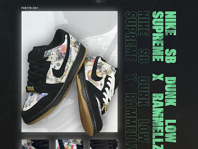 Nike SB Dunk Low Supreme Rammellzee | FD8778-001 dunk dunk low nike nike dunk nike sb nikesb rammellzee shoes supreme supremenewyork trainers typography