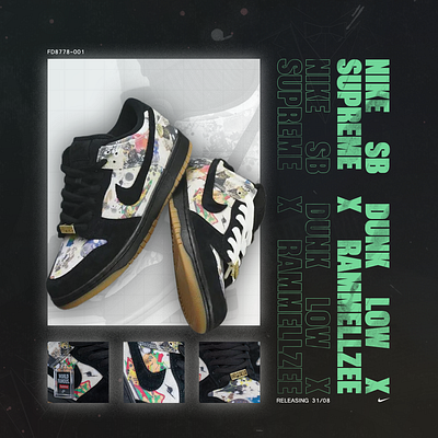 Nike SB Dunk Low Supreme Rammellzee | FD8778-001 dunk dunk low nike nike dunk nike sb nikesb rammellzee shoes supreme supremenewyork trainers typography