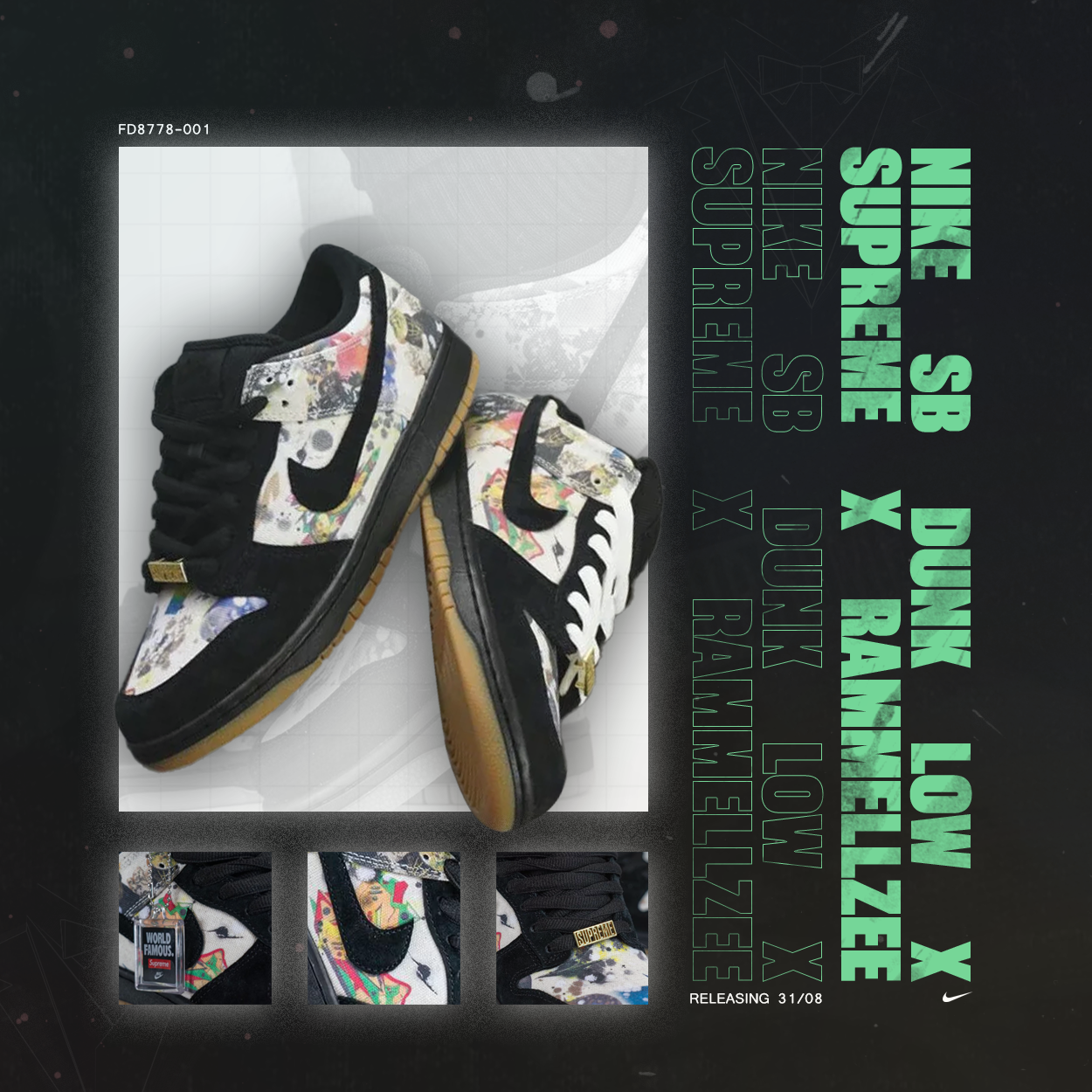 Nike SB Dunk Low Supreme Rammellzee | FD8778-001 by Regan on Dribbble