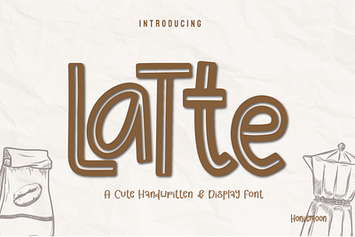 Latte birthday cards kids font