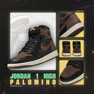 Air Jordan 1 High Palomino | DZ5485-020 air jordan aj1 aj1 high graphic design jordan jordan 1 high jordan brand nike palomino shoes swoosh trainers typography