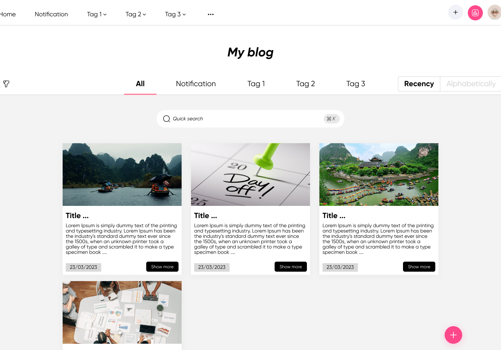 Blog (Website) UI by Real Lowkey on Dribbble image.