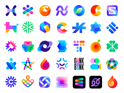 35 Logos in 14th LogoLounge Book ai bio blockchain branding cosmos dog fire flame fruit h icon leaf letter logo negative space planet smart star t web3