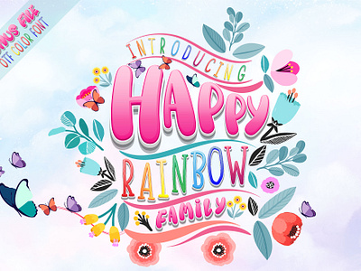 Happy Rainbow Family Font artistic lettering