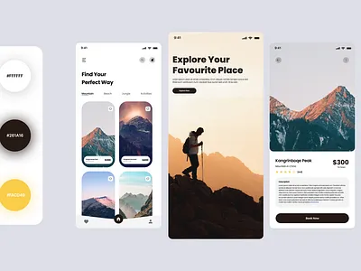 Travel App Design adobe xd figma graphic design mountain mountain app travel app travel app design ui ui design