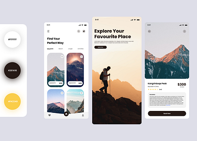 Travel App Design adobe xd figma graphic design mountain mountain app travel app travel app design ui ui design