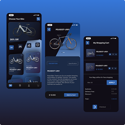 Bike App graphic design logo ui ux ui