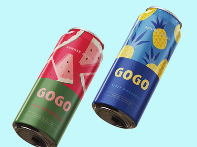 Soda can design branding graphic design identity illustration logo logotype vector watermelon pineapple