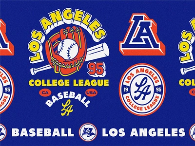 Varsity Baseball - Apparel Design apparel badges baseball branding clothing brand college design graphic design icon illustration jersey logo los angles mlb monogram monoline sports typography varsity wordmark