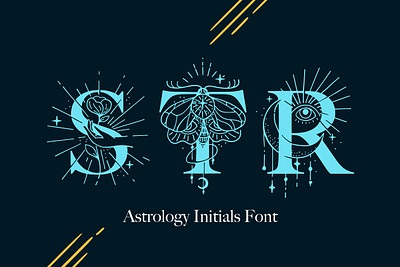 Astrology Initials Font app branding design graphic design illustration logo typography ui ux vector