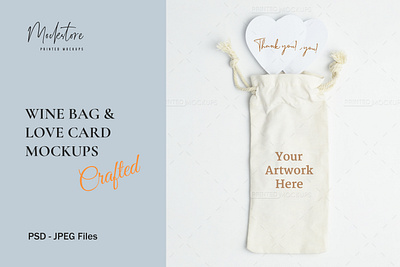 Wine Bag Craft Mockup PSD & JPEG | Gift Bag Sublimation bag branding clean craft design graphic design logo mockup mockups pouch print psd tote wedding