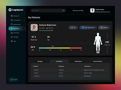 Doctor's Admin panel- Animation admin panel animation app dark mode dashboard design doctors admin graphic design ilias medical webapp motion graphics trending ui ui design ux web web app web design webdesign website